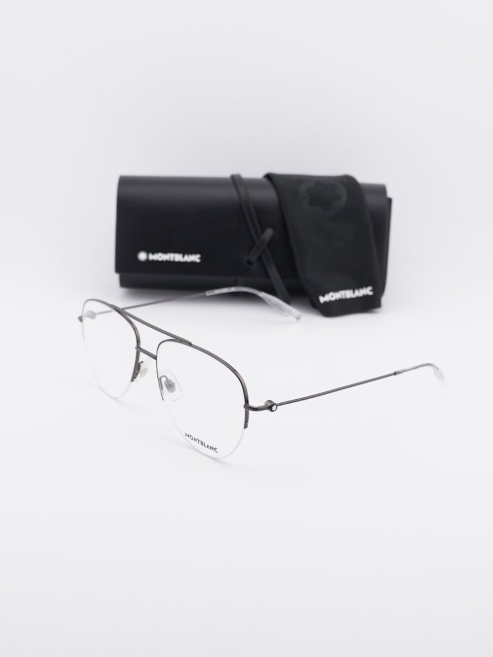 Montblanc MB0077O 001 Aviator Eyeglasses 57mm – Grey